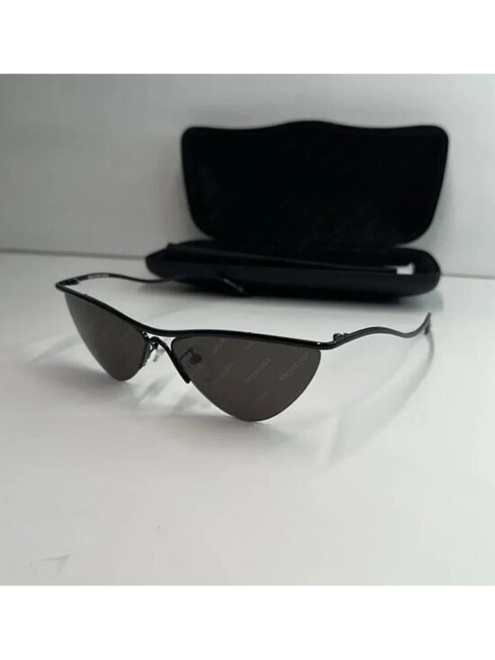 ?- New Authentic Balenciaga BB0093S 001 Curve Cat Sunglasses – Black